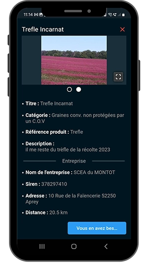 vente de trefle Agri-Echange